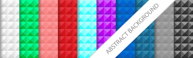 Conjunto de 10 patrones multicolores abstractos de cuadrados Vector