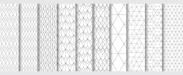 Conjunto de 10 telas geométricas sin costuras de fondo vectorial