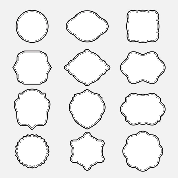 Conjunto de 12 marcos vectoriales antiguos