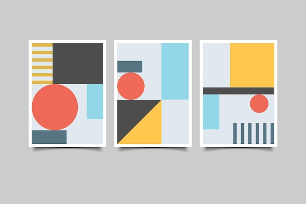 conjunto de 3 colecciones de arte de pared geométrica