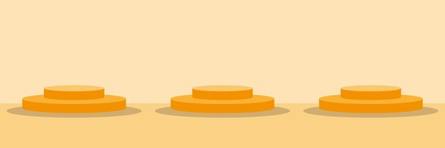 Conjunto de 3 podios o plataformas vacías