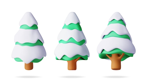 Conjunto 3D de árbol de Navidad abstracto