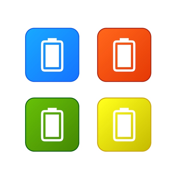 Vector conjunto de 4 iconos de batería