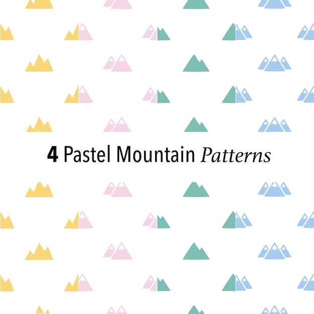 Conjunto de 4 pastel de montaña patrón de fondo