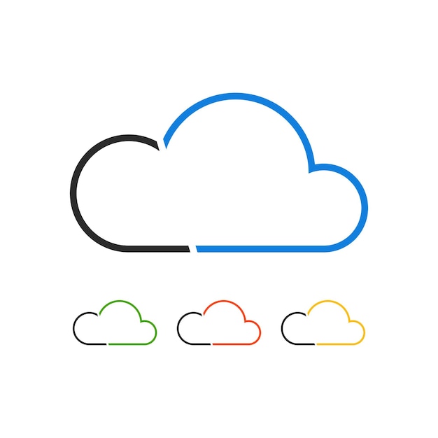 conjunto de 4 plantillas de diseño de logotipo de nube