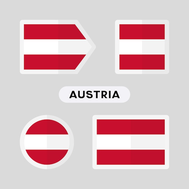 Conjunto de 4 símbolos con la bandera de austria