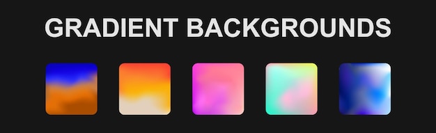 Conjunto de 5 fondos de textura de degradado diferentes Vector