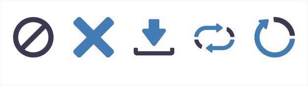 Un conjunto de 5 iconos de flecha como abajo a la izquierda dirección dirección inferior