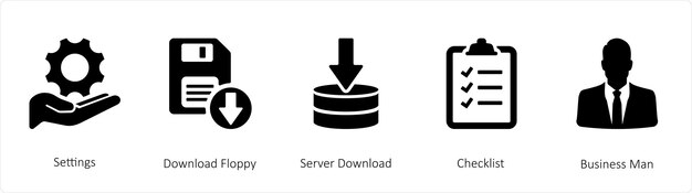Un conjunto de 5 iconos de mezcla, como la configuración de configuraciones