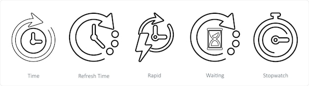 Un conjunto de 5 íconos de mezcla a medida que el tiempo de actualización es rápido