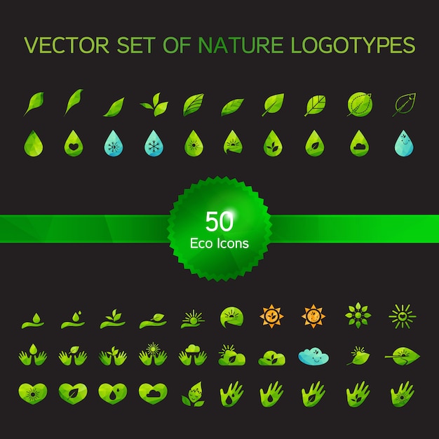 Conjunto de 50 iconos de ecología