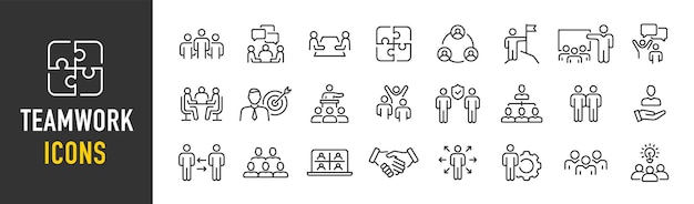 Conjunto de 60 iconos web de crecimiento personal y éxito en estilo de línea Apretón de mano crecimiento beneficio innovación aumento de ventas coaching progreso estrategia logro colección ilustración vectorial