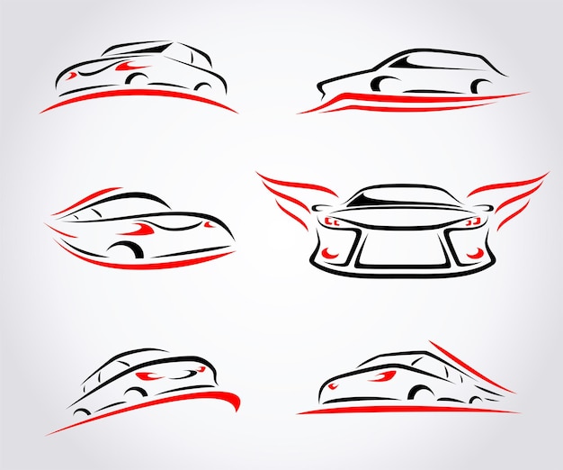 Conjunto abstracto de coches Vector