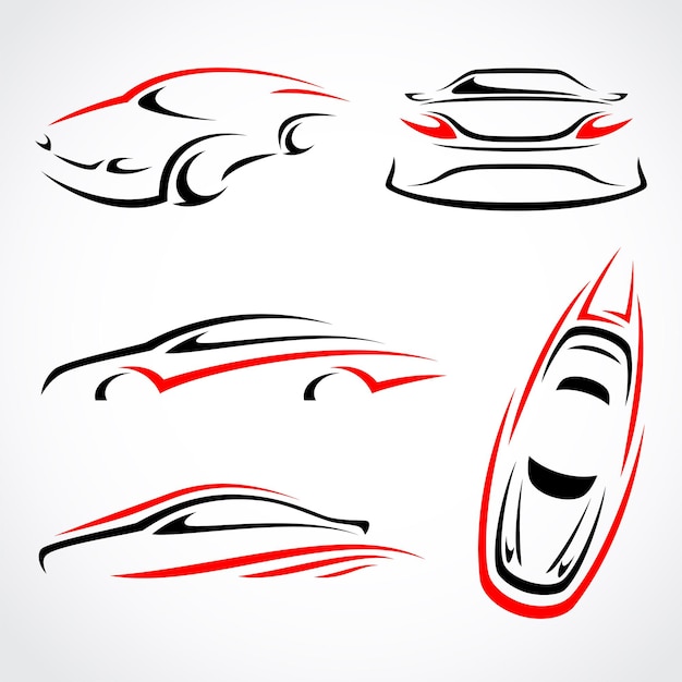 Conjunto abstracto de coches Vector