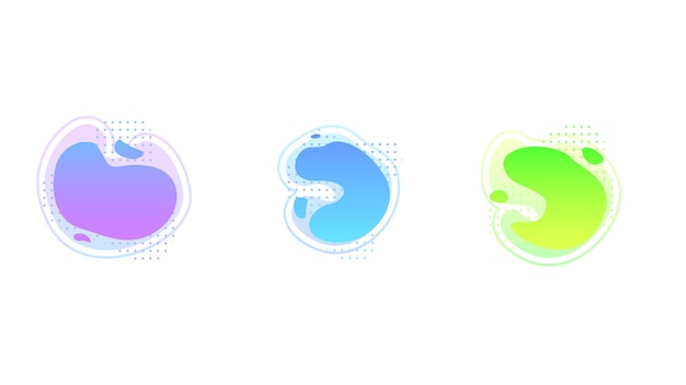 Conjunto abstracto Colección de colores líquidos Formas geométricas Elementos dinámicos de degradado fluido Logotipo de banner