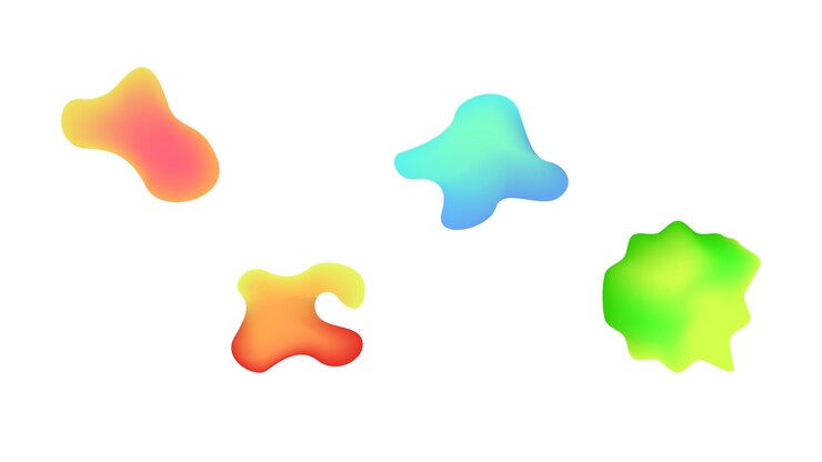 Vector conjunto abstracto colección de colores líquidos formas geométricas elementos dinámicos de degradado fluido logotipo de banner