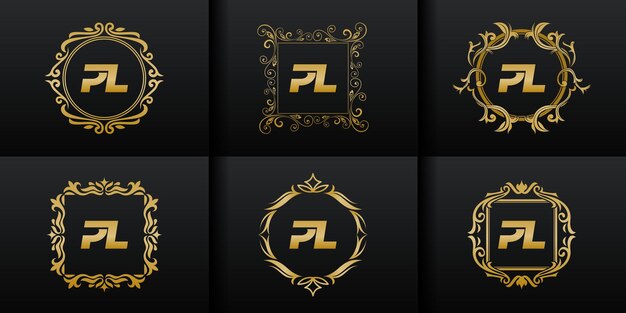Conjunto abstracto colección de logotipos iniciales de lujo