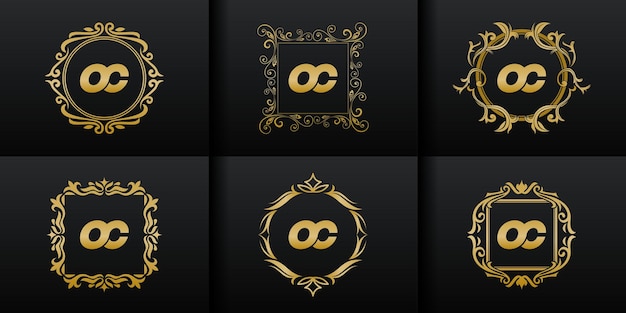 Conjunto abstracto colección de logotipos iniciales de lujo