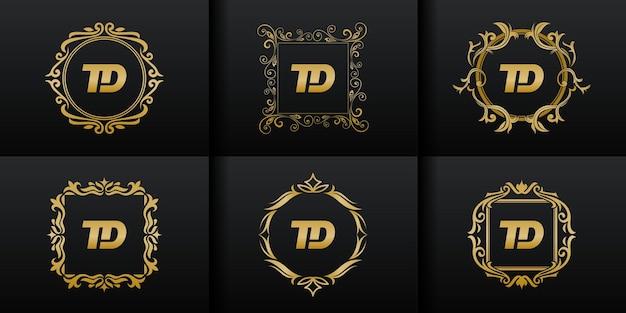 Conjunto abstracto colección de logotipos iniciales de lujo