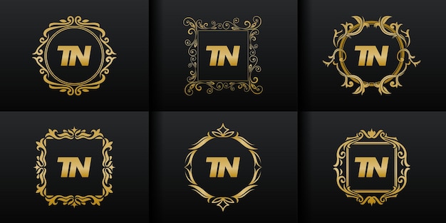 Conjunto abstracto colección de logotipos iniciales de lujo