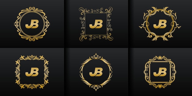 Conjunto abstracto colección de logotipos iniciales de lujo