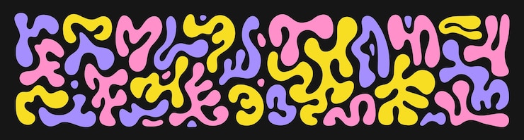 Vector conjunto abstracto de formas orgánicas líquidas burbujas onduladas coloridas y gotas en el estilo trendy y2k