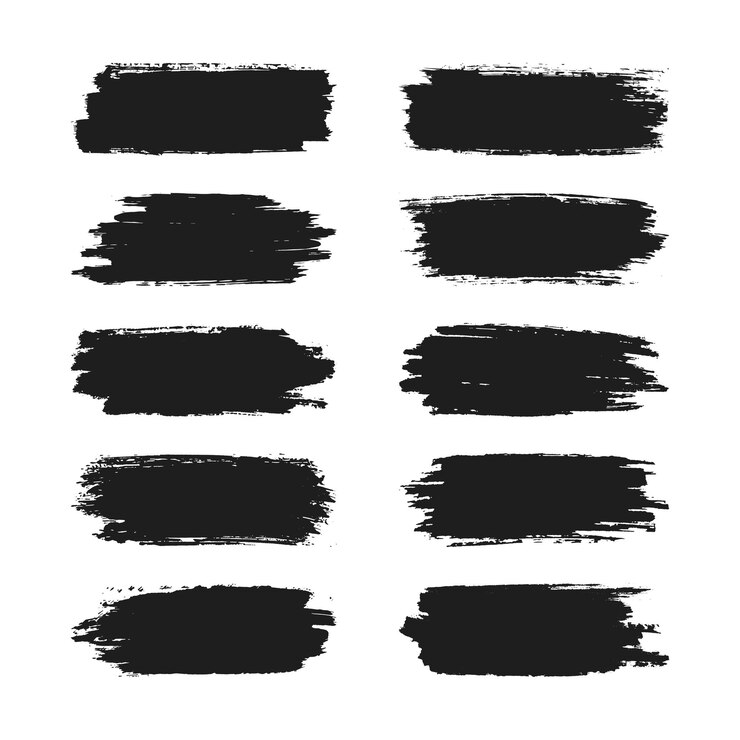 Vector un conjunto de abstractos vectores de pinceladas negras