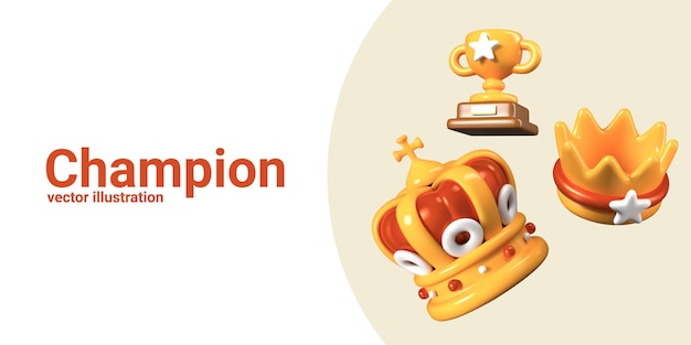 Conjunto de accesorios de juego para campeones Coronas de oro de varios tipos