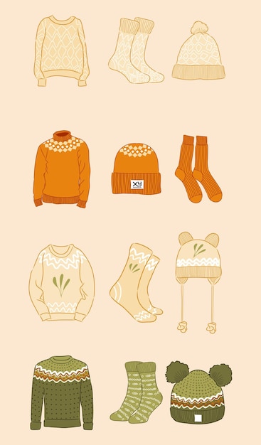 Vector conjunto acogedor colección de otoño