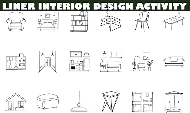 Conjunto de actividades de diseño de interiores