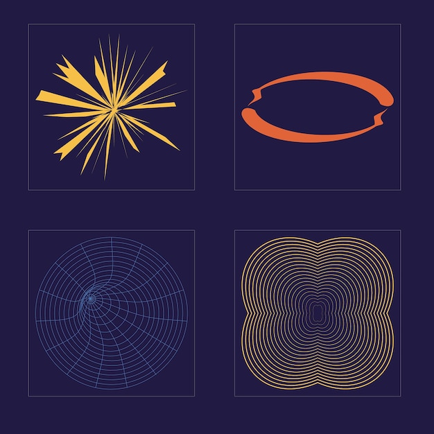 Conjunto de activos gráficos vectoriales Activos gráficos extraordinarios Iconos planos minimalistas