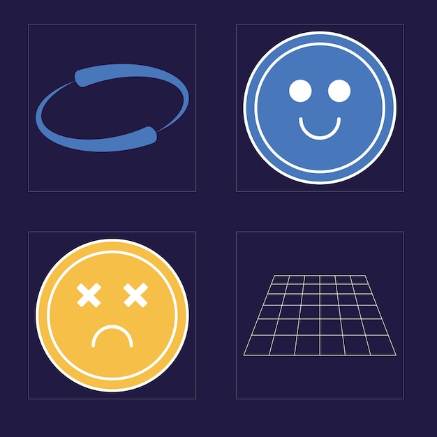 Conjunto de activos gráficos vectoriales Activos gráficos extraordinarios Iconos planos minimalistas