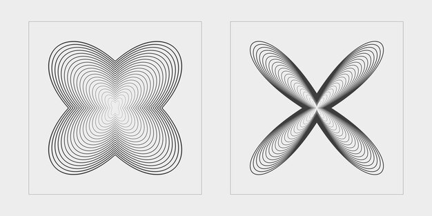 Conjunto de activos gráficos vectoriales Brutalismo formas de estrellas y flores Elementos para decoración gráfica