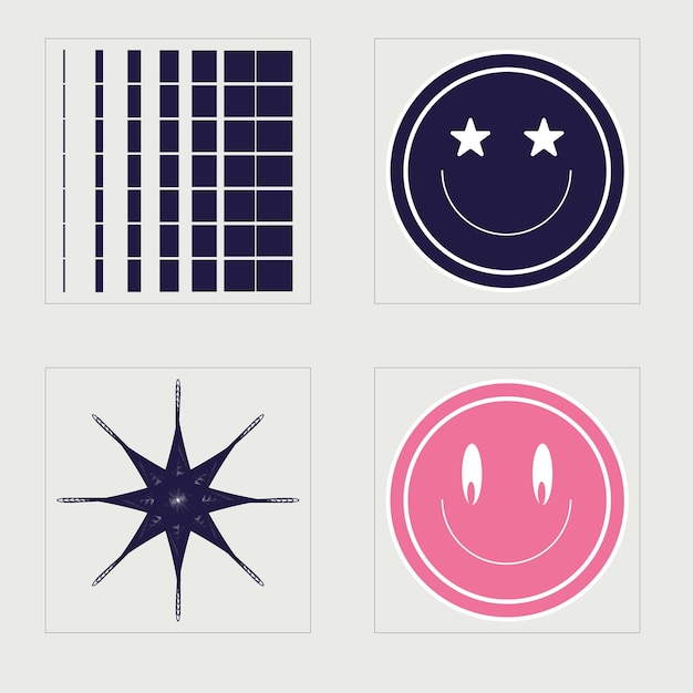 Conjunto de activos gráficos vectoriales Elementos Cyberpunk de activos gráficos extraordinarios