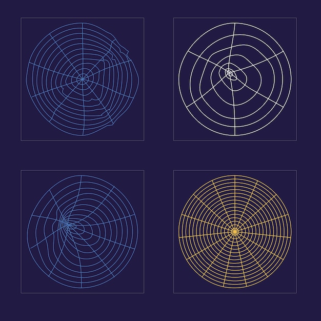 Conjunto de activos gráficos vectoriales Figuras posmodernas geométricas de moda Iconos planos minimalistas