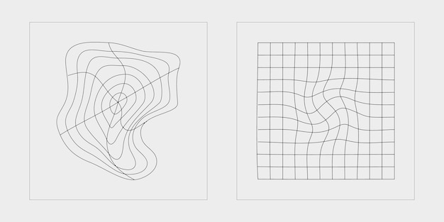 Conjunto de activos gráficos vectoriales Figuras posmodernas geométricas de moda Iconos planos minimalistas