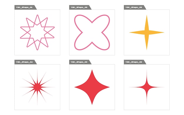 Conjunto de activos gráficos vectoriales Gran colección de símbolos geométricos gráficos abstractos Elementos para la decoración gráfica