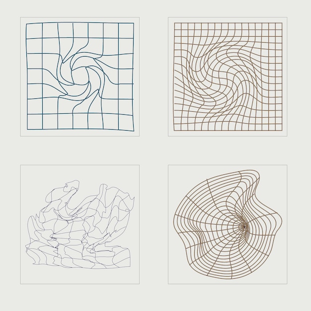 Conjunto de activos de gráficos vectoriales Gran conjunto de objetos retro para plantillas de diseño para carteles de notas