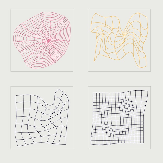 Conjunto de activos gráficos vectoriales Objetos de activos gráficos extraordinarios en estilo y2k