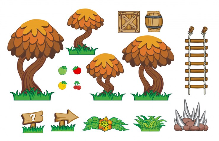 Vector conjunto de activos del juego
