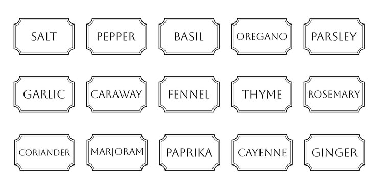 Conjunto de adhesivos de cocina vectoriales etiqueta de pimienta especia etiqueta de hierba emblema picante papel sal jengibre tomillo