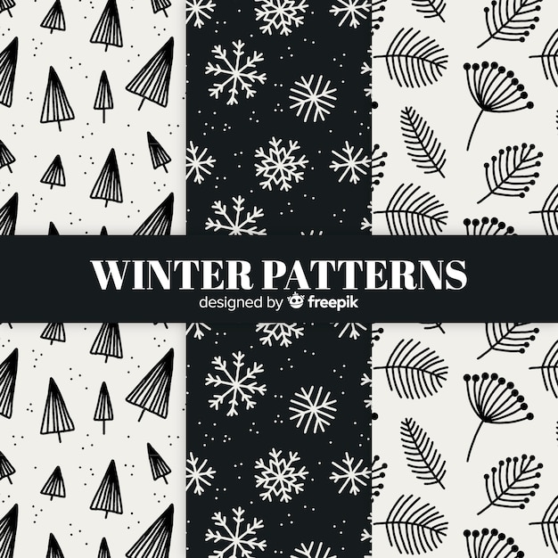 Conjunto adorable de patrones de invierno coloridos