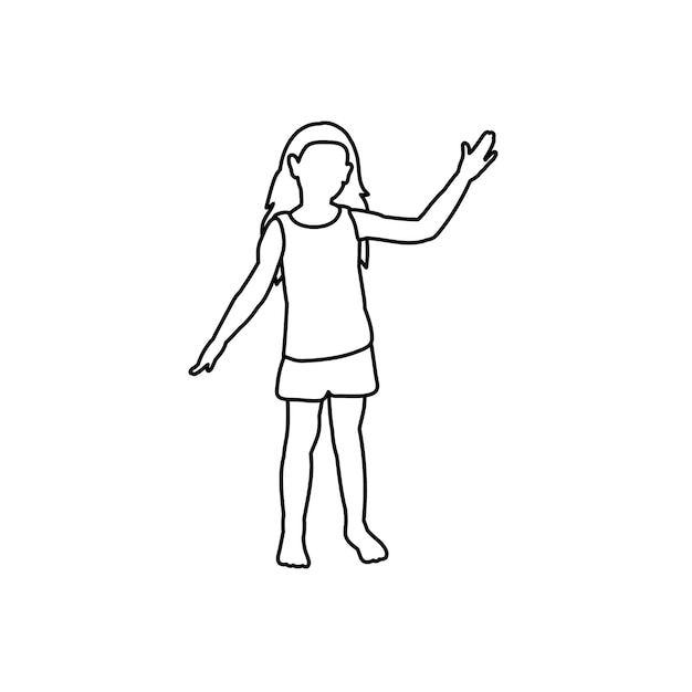 conjunto de adorables poses de coloreo de fondo vectorial