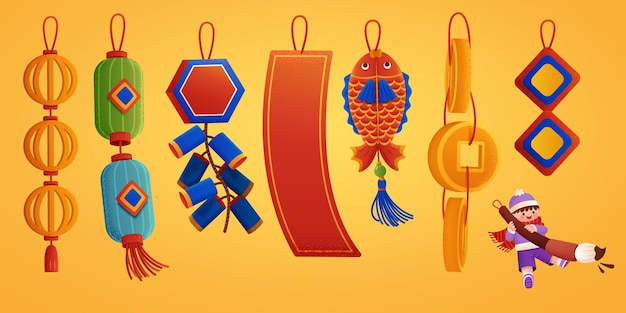Conjunto de adornos de CNY