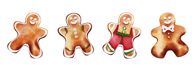 Vector conjunto de adornos de galletas navideñas.