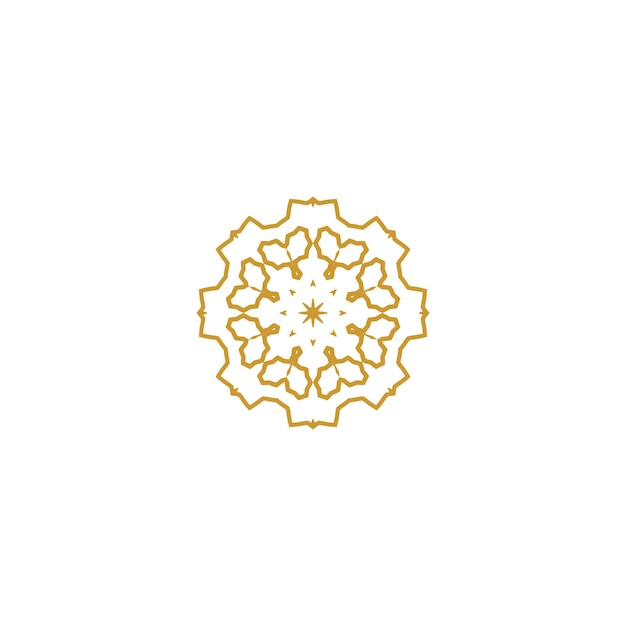 conjunto de adornos de mandala de color dorado étnico