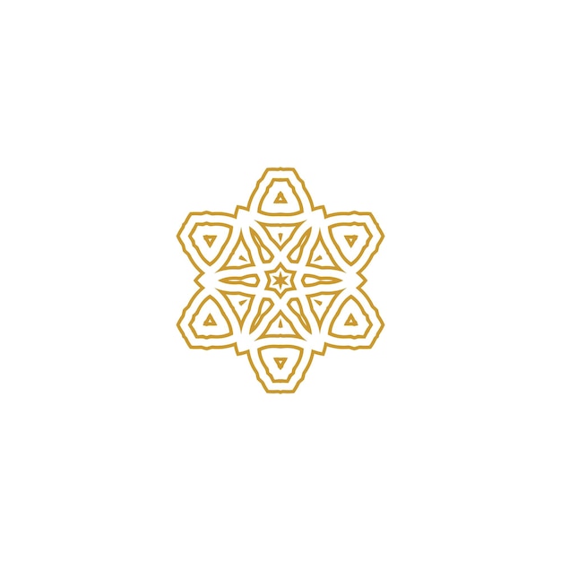 conjunto de adornos de mandala de color oro floral