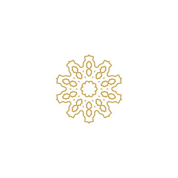 conjunto de adornos de mandala de color oro oriental
