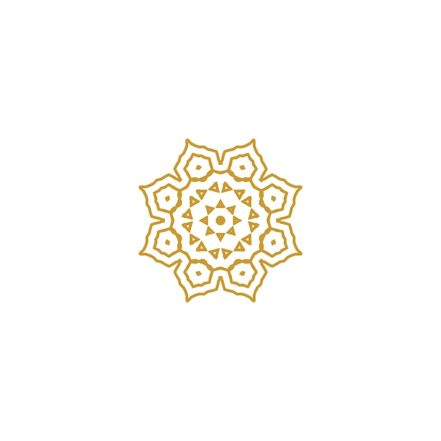 conjunto de adornos de mandala motivo de color oro