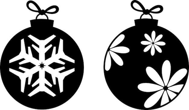 Conjunto de adornos navideños dibujados a mano